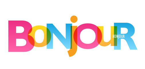 BONJOUR colorful vector typography banner © Web Buttons Inc