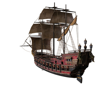 3d Render Pirate Ship