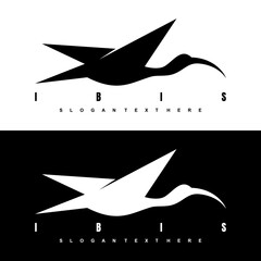 ibis bird design logo icon vector