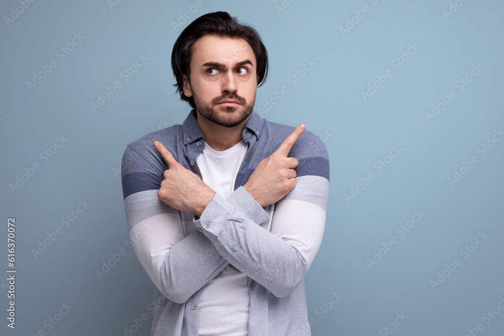 Wall mural confident young man with a brilliant idea in his head