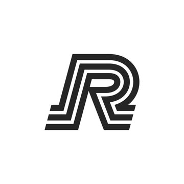 recommend clip art: letter R and line logo icon and vector