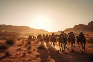 Fototapeta na wymiar Desert Nomads Arid Wanderers