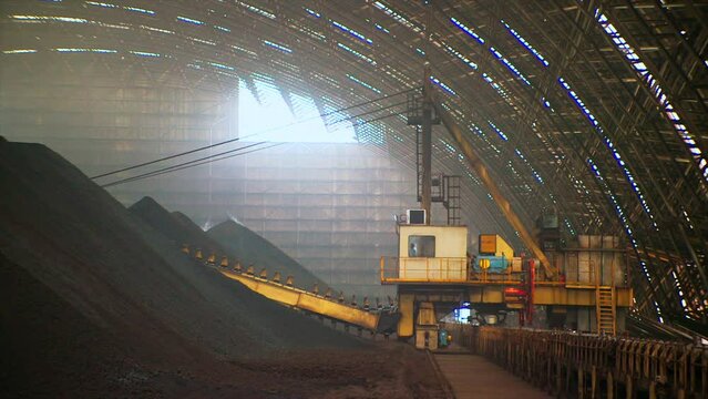 Bagger conveyor machine in coal power plant.