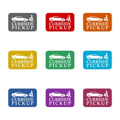 Curbside Pickup icon isolated on white background. Set icons colorful