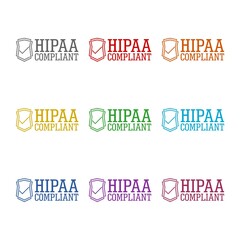 Fototapeta premium HIPAA Compliant Shield icon isolated on white background. Set icons colorful