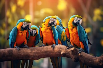 Colorful Macaws Vibrant Parrots