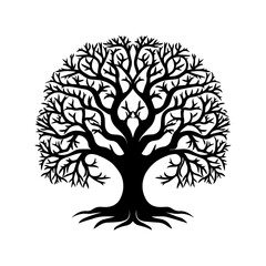 Yggdrasil tree, vector isolated on white background, tree of life, vector illustration.
