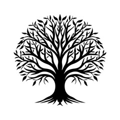 Yggdrasil tree, vector isolated on white background, tree of life, vector illustration.
