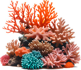 coral reef isolated PNG on transparent background cutout, generative ai © PNG