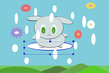 easter bunny with easter eggs