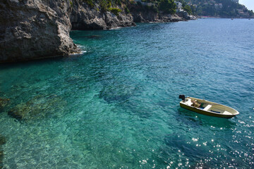 Lonely Boat in the Adriatic Sea - Dubrovnik, Croatia