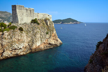 Fototapeta na wymiar Picturesque View of Dubrovnik Walls, Croatia