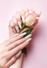 Stylish trendy female manicure.