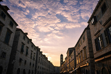 Fototapeta na wymiar Sunset in Dubrovnik Old Town - Croatia