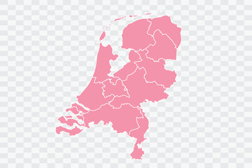 Netherlands Map. Rose Color Background quality files png
