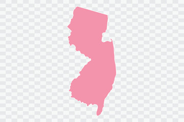 NEW JERSEY Map Rose Color Background quality files png