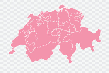 Switzerland Map. Rose Color Background quality files png