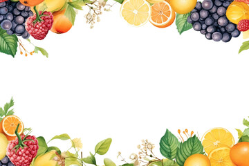 Frame of summer fruits based on generative AI