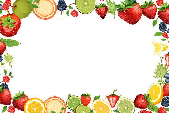 Frame of summer fruits based on generative AI