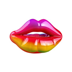 Obraz premium Cool red inflatable rubber lips