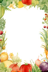 Frame of summer vegetables based on generative AI