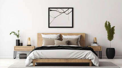 Frame Mockup in Bedroom, Mockups Design 3D, HD