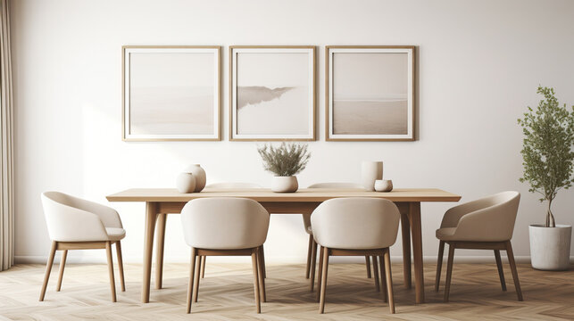 Frame mockup in Dining Room, Mockups Design 3D, HD