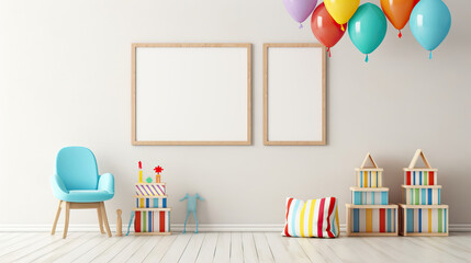 Frame mockup in Playroom, Mockups Design 3D, HD