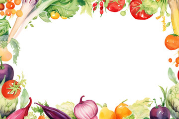 Frame of summer vegetables based on generative AI