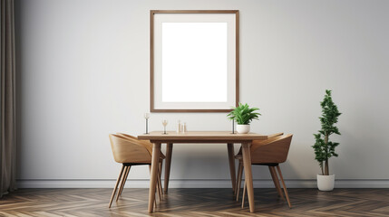 Mockup poster frame in Dining Room, Mockups Design 3D, HD