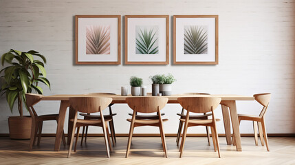 Mockup poster frame in Dining Room, Mockups Design 3D, HD