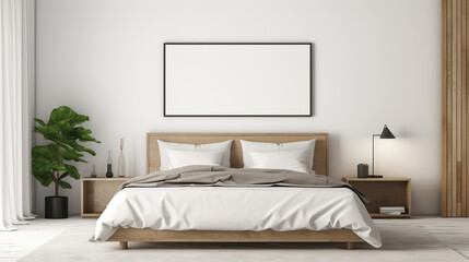 Mockup poster frame in Guest Room, Mockups Design 3D, HD