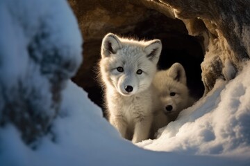 Arctic Fox Pups Baby Polar Canines