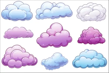 Foto op Canvas Set Of Cloud in cartoon style  © AgungRikhi