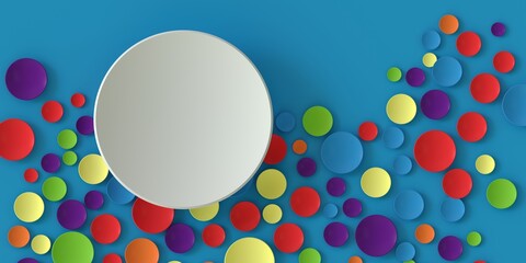 background with volumetric multi-colored hemispheres and a place for an inscription