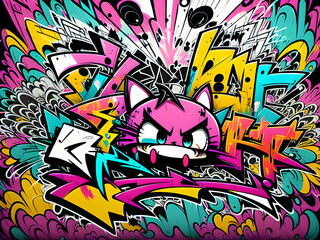 colorful graffiti on the wall