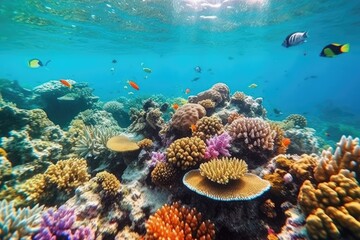 Fototapeta na wymiar Coral Gardens Colorful Reefs