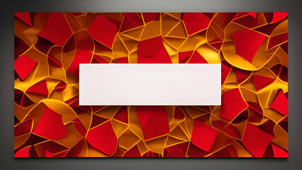 red gold abstract background with ribbon template for banner posters and designs 