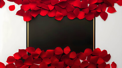 red roses on black background template for banner posters and designs 