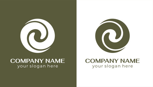 Logo spiral abstract 2 double partnership icon. Curly elegant waves. Template for creating a unique luxury design, logo