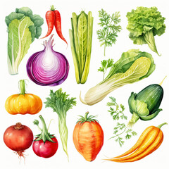 flame of summer vegetables and fruits based on generative AI
