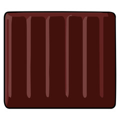 Chocolate bar clipart vector flat design on transparent background, dessert isolated clipping path element