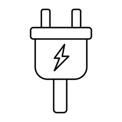 plug outline illustration on white background doodle