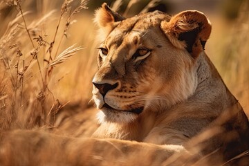 African Lioness Savanna's Fearless Hunter