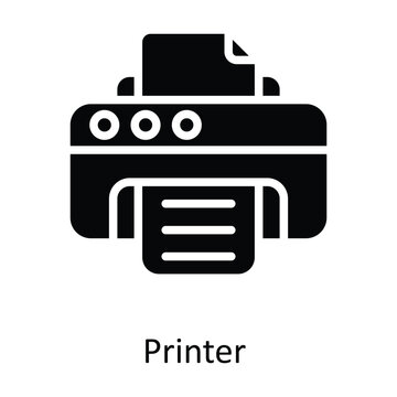 Printer Vector   solid Icon Design illustration. Multimedia Symbol on White background EPS 10 File