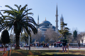 22/02/2022 Istanbul. Blue Mosque on the square in Istanbul