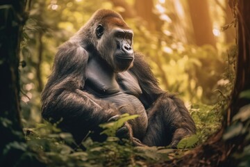 Naklejka premium The Mighty Gorilla Powerful Primate