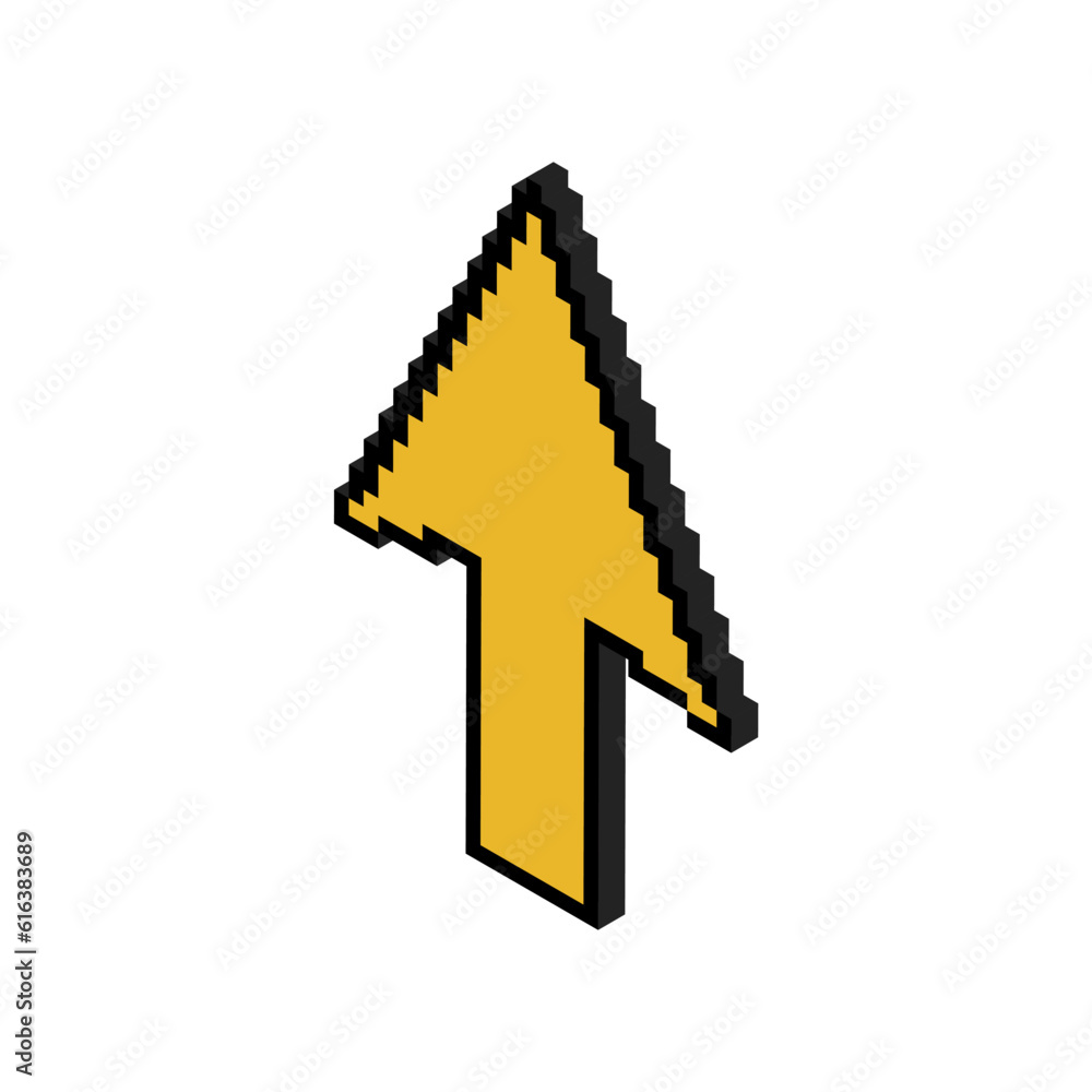 Aufkleber arrow isometric pixel icon, web cursor click mouse symbol, computer pointer vector illustration