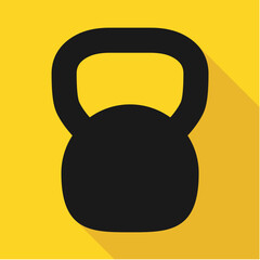 Kettlebell icon, fitness sport symbol, iron equipment vector illustration, workout heavy training web mark