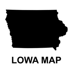 Obraz premium Iowa map shape, united states of america. Flat concept icon symbol vector illustration
